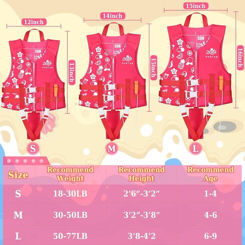 Toddler Swim Vest, Kids Pool Float Jacket Toddler Floaties, Child Swimming Pool Vest for Kids Toddler 18-77lb in Kuwait