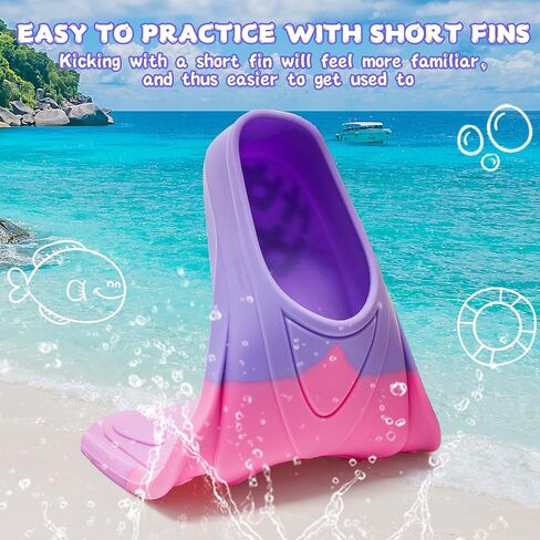 Kids Swim Fins,Short Youth Swim Flippers for Kids Swimming Training Fins for Lap Swimming Pool Snorkeling for Children Girls Boys Beginner in Saudi Arabia