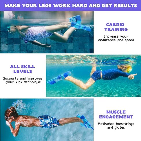 Kids Swim Fins,Short Youth Swim Flippers for Kids Swimming Training Fins for Lap Swimming Pool Snorkeling for Children Girls Boys Beginner in Saudi Arabia