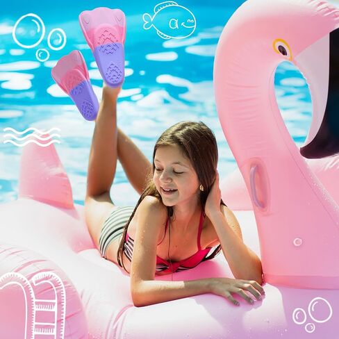 Kids Swim Fins,Short Youth Swim Flippers for Kids Swimming Training Fins for Lap Swimming Pool Snorkeling for Children Girls Boys Beginner in Saudi Arabia