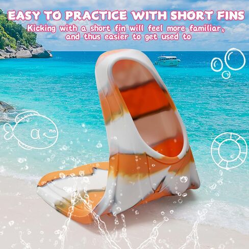 Kids Swim Fins,Short Youth Swim Flippers for Kids Swimming Training Fins for Lap Swimming Pool Snorkeling for Children Girls Boys Beginner in Saudi Arabia
