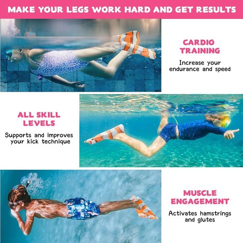 Kids Swim Fins,Short Youth Swim Flippers for Kids Swimming Training Fins for Lap Swimming Pool Snorkeling for Children Girls Boys Beginner in Saudi Arabia