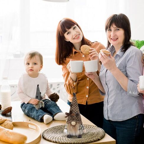 قطعتان من تماثيل القهوة من القطيفة ديكورات سويدية Tomte Elf Doll Nisse هدايا Coffee Gonk Couple Gnome لصينية القهوة وبار المكتب وديكورات المنزل in Kuwait