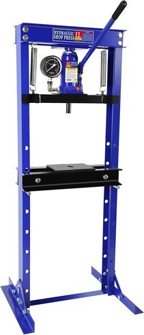 12 Ton Hydraulic Press,Benchtop Press with Press Plates,Adjustable Working Table Height,H Frame,Metal Hydraulic Shop Press for Automotive,Store,Home Mechanics,Rear Wheel Bearing Blue in Saudi Arabia