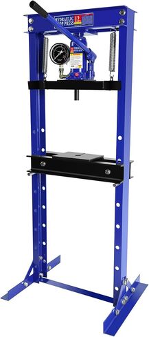 12 Ton Hydraulic Press,Benchtop Press with Press Plates,Adjustable Working Table Height,H Frame,Metal Hydraulic Shop Press for Automotive,Store,Home Mechanics,Rear Wheel Bearing Blue in Saudi Arabia