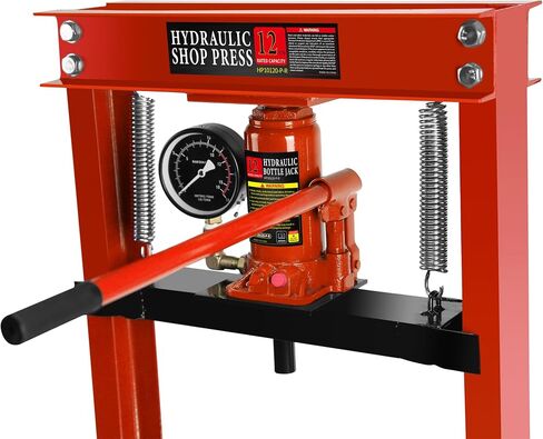 12 Ton Hydraulic Press,Benchtop Press with Press Plates,Adjustable Working Table Height,H Frame,Metal Hydraulic Shop Press for Automotive,Store,Home Mechanics,Rear Wheel Bearing Blue in Saudi Arabia