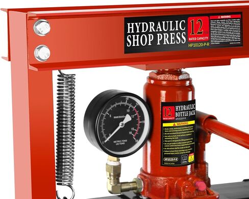12 Ton Hydraulic Press,Benchtop Press with Press Plates,Adjustable Working Table Height,H Frame,Metal Hydraulic Shop Press for Automotive,Store,Home Mechanics,Rear Wheel Bearing Blue in Saudi Arabia