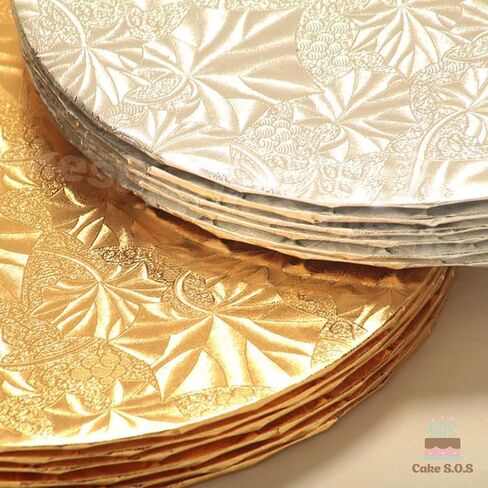 براميل لوح الكيك القوية والمستديرة باللون الفضي مقاس 14 بوصة لعرض الكعك، بسمك 1/4 بوصة، (12 قطعة) in Kuwait