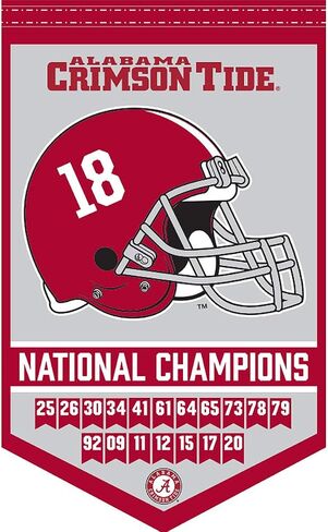 Alabama Crimson Tide 18x Time Football National Champions Banner in Saudi Arabia