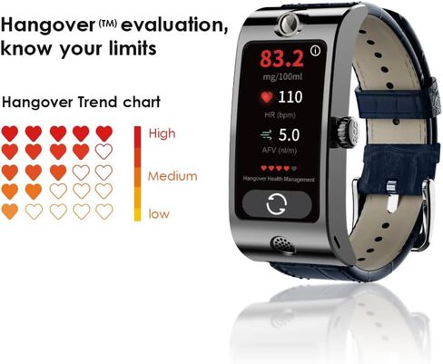 Breathalyzer Smart Watch, Professional-Grade Accuracy Portable Breath Alcohol Tester for Personal & Professional Use Portable Breath, thermometer for forehead, Fitness Tracker in Saudi Arabia