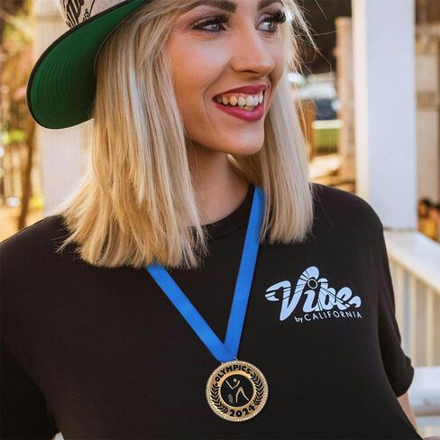 Winner Award Medals Necklace for Kids and Adults|Medals with Blue Neck Ribbon|Olympic Medals Necklace Collection in Saudi Arabia