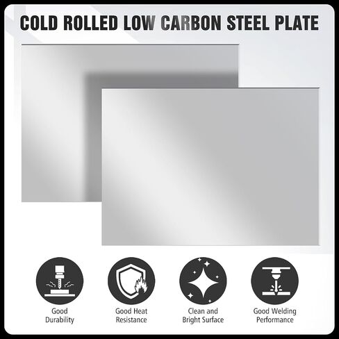 4 Pcs 18 Gauge 9 x 11.8 Inch (23 x 30cm) Steel Metal Sheets Cold Rolled Mild Carbon Steel Plates Square Weldable Panels for Industrial Projects DIY Use in Saudi Arabia