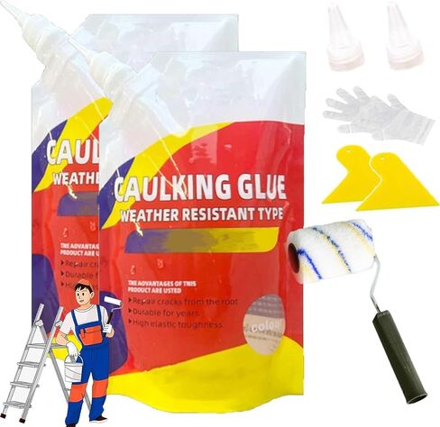 Concrete Crack Waterproof Repair Sealant,Detroit Rain Caulking Glue,Quick-Drying Sealing Adhesive,Concrete Crack Waterproof Repair Sealant,Concrete Caulk Glue Adhesive(2pcs) in Saudi Arabia