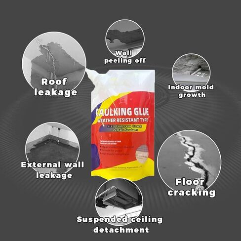 Concrete Crack Waterproof Repair Sealant,Detroit Rain Caulking Glue,Quick-Drying Sealing Adhesive,Concrete Crack Waterproof Repair Sealant,Concrete Caulk Glue Adhesive(2pcs) in Saudi Arabia