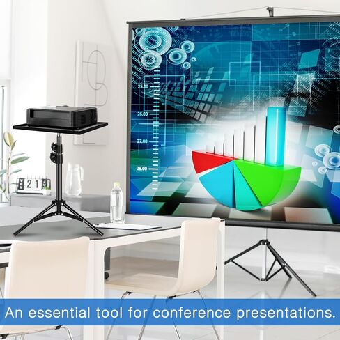 2 Sets Projector Stand Tripod from 22" to 47" Height Adjustable Laptop Tripod Stand with Tray Detachable Foldable Computer DJ Racks Holder Mount for Home Office Stage Studio Floor, Black in Saudi Arabia