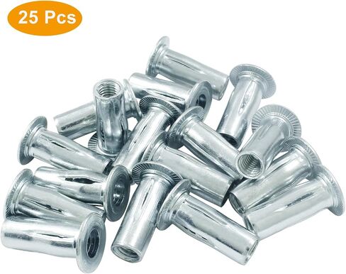 25 Pcs Multi-Grip Rivet-Nut M5 Pre-Bulbed Insert Nut Stainless Steel White-Zinc-Plated Rivet Nut in Saudi Arabia