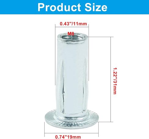 25 Pcs Multi-Grip Rivet-Nut M5 Pre-Bulbed Insert Nut Stainless Steel White-Zinc-Plated Rivet Nut in Saudi Arabia
