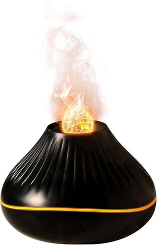 Essential Oil Diffuser, 160ml Portable Small Aromatherapy Diffuser with 7 Colors Light Quiet Aromatherapy Fragrant Oil Humidifier Cool Mist Humidifier, Waterless Auto Off for Bedroom Office (Black) in Saudi Arabia