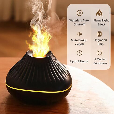 Essential Oil Diffuser, 160ml Portable Small Aromatherapy Diffuser with 7 Colors Light Quiet Aromatherapy Fragrant Oil Humidifier Cool Mist Humidifier, Waterless Auto Off for Bedroom Office (Black) in Saudi Arabia