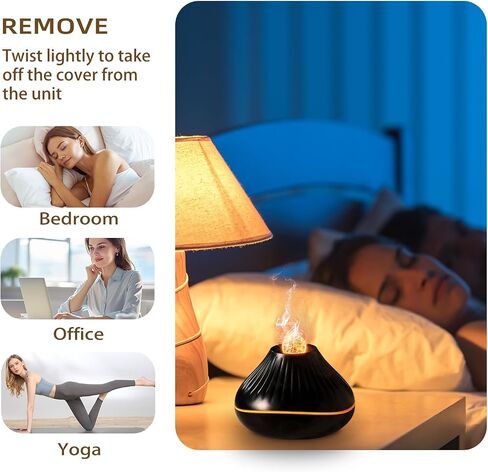 Essential Oil Diffuser, 160ml Portable Small Aromatherapy Diffuser with 7 Colors Light Quiet Aromatherapy Fragrant Oil Humidifier Cool Mist Humidifier, Waterless Auto Off for Bedroom Office (Black) in Saudi Arabia