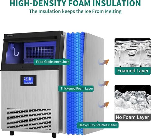 YITAHOME Upgraded Commercial Ice Maker Machine, 120LBS/24H Large Ice Maker Under Counter with 33LBS Storage Bin, Outdoor Free Standing Undercounter Ice Machine for Restaurant, Home, Bars, Coffee Shop in Saudi Arabia