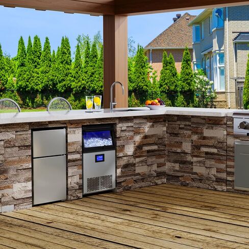 YITAHOME Upgraded Commercial Ice Maker Machine, 120LBS/24H Large Ice Maker Under Counter with 33LBS Storage Bin, Outdoor Free Standing Undercounter Ice Machine for Restaurant, Home, Bars, Coffee Shop in Saudi Arabia