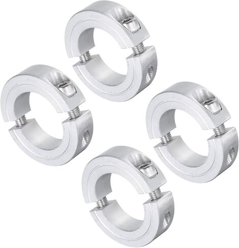 uxcell 4pcs Double Split Clamp-On Shaft Collar for 1-1/8" Shaft, Two-Piece Clamping Collar, 1-7/8" OD, 1/2" Thickness, Aluminum Alloy Set Screw Split Collar Clamp in Saudi Arabia