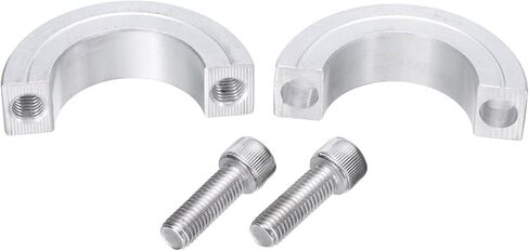 uxcell 4pcs Double Split Clamp-On Shaft Collar for 1-1/8" Shaft, Two-Piece Clamping Collar, 1-7/8" OD, 1/2" Thickness, Aluminum Alloy Set Screw Split Collar Clamp in Saudi Arabia