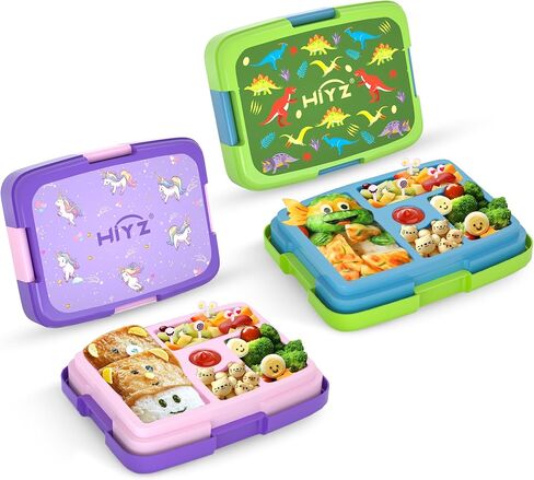 HiYZ Unicorn Bento Box for Kids, kids lunch box with 5-Compartment, Kids bento Lunch Box for ages 3-7, Leak-Proof, Durable, lunch box containers for Kid Back to School Meals, Snack Packing, Travel in Saudi Arabia