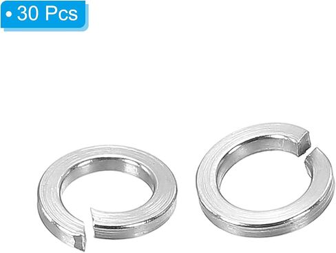 PATIKIL M3 Split Lock Washer, 30 Pack 3mm ID 5mm OD 304 Stainless Steel Spring Lock Washer Elastic Gasket for Screws Bolts, Silver Tone in Saudi Arabia