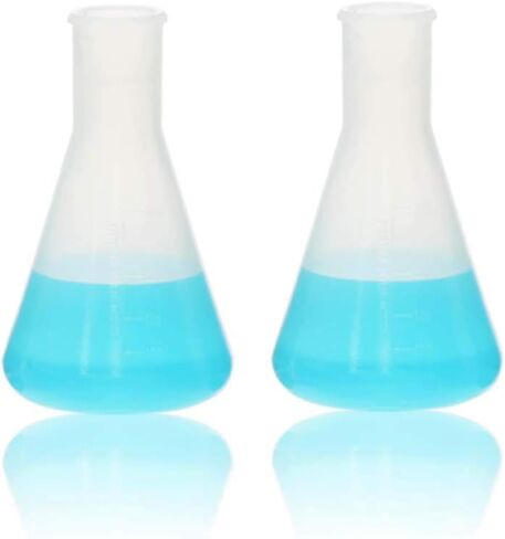 قارورة ULAB علمية مخروطية من مادة البولي بروبيلين Erlenmeyer سعة 8.5 أونصة 250 مل، رقبة ضيقة بدون غطاء، تخرج مصبوب، عبوة من قطعتين، UEF1013 in Kuwait