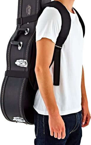 Ortega Guitars Hardshell Case Deluxe Backpack Straps w/Ergonomic Back Cushion-Carry Your Hardcase Like a Gig Bag-Black (Obps-dlx) in Saudi Arabia
