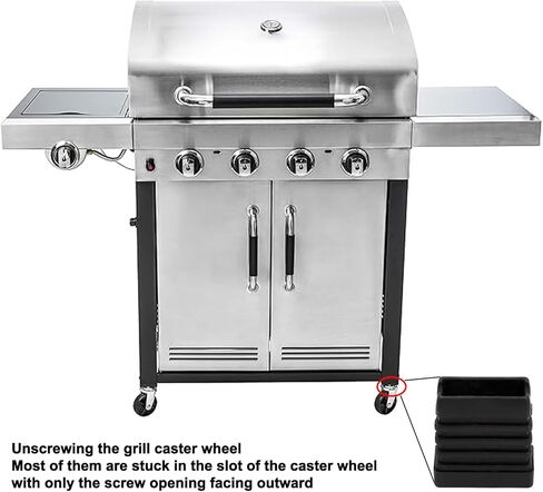 G408-0036-W1 قطع غيار مقبس عجلة الشواية لعجلة Charbroil 463243518 463342119 463245917 463240115 مقبس العجلات المستطيلة إدراج عجلة شواية الغاز 7/16 بوصة داخل الجذع in Kuwait
