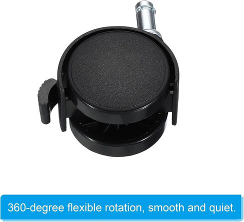 PATIKIL 1.5 Inch Swivel Casters, 6 Pack Nylon 360 Degree Universal Circlip Swivel Stem Wheels with Brake for Chair Furniture Replacement, Black in Saudi Arabia
