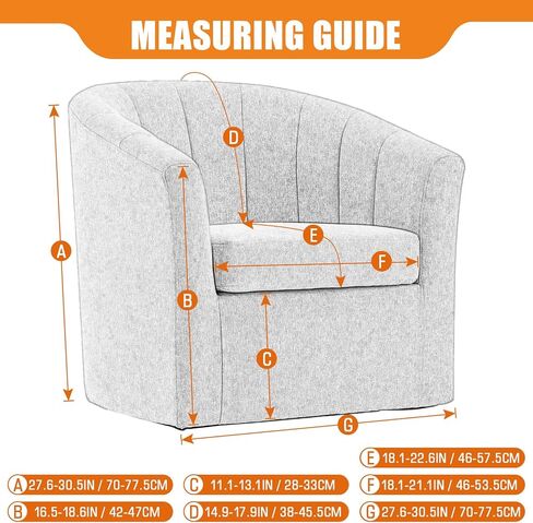 Club Chair Slipcover 2 Piece Stretch Barrel Chair Covers Jacquard Tub Chair Slipcovers Soft Armchair Sofa Cover Couch Furniture Protector（1 Pack,Dark Gray） in Saudi Arabia