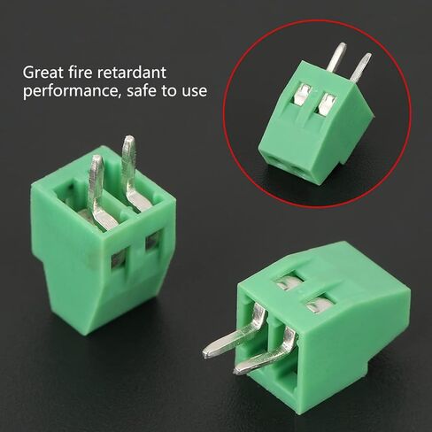 50pcs 2 PinTerminal Block Connector 2.54mm Pitch Green PCB Universal Screw Terminal Block Connector for Calculators General Computer Electronic Equipments in Saudi Arabia