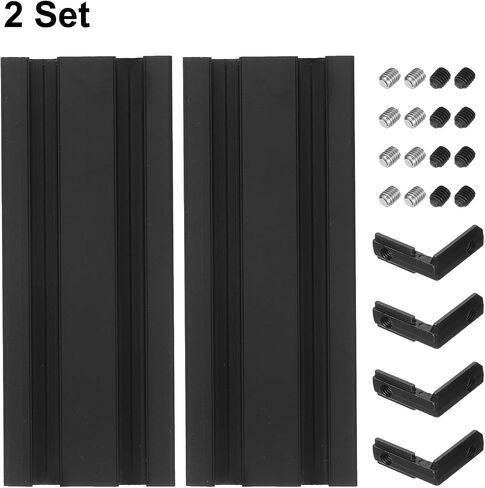 uxcell 2 Pcs T Slot 2040 Aluminum Extrusion Profile European Standard 100mm x 40mm Anodized Black Linear Rail Extrusion Frame for 3D Printer, CNC, DIY in Saudi Arabia