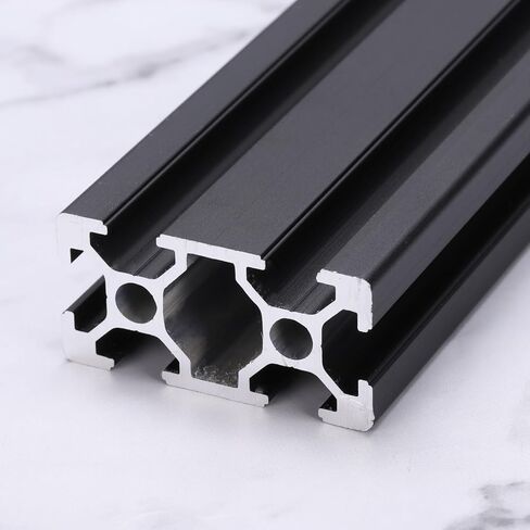 uxcell 2 Pcs T Slot 2040 Aluminum Extrusion Profile European Standard 100mm x 40mm Anodized Black Linear Rail Extrusion Frame for 3D Printer, CNC, DIY in Saudi Arabia