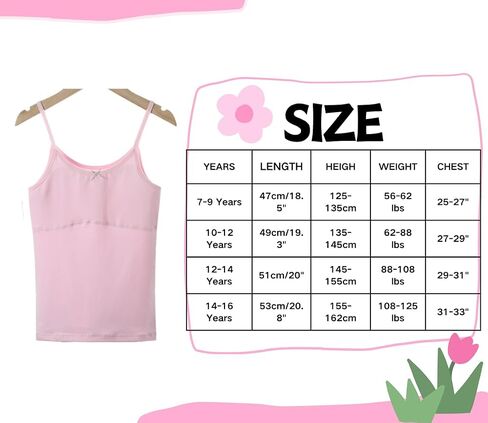 Teen Girls Camisole, Original Cotton Lining Undershirts Training Bras in Saudi Arabia