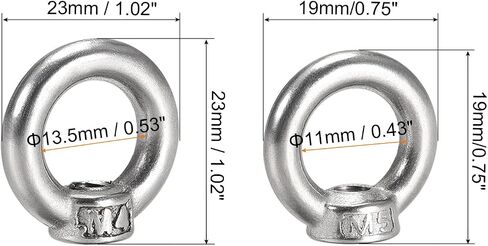 MECCANIXITY Eye Nut Lifting M4 M5 Female Thread 304 Stainless Steel Machinery Lifting Ring Eye Bolt for Hanging in Saudi Arabia