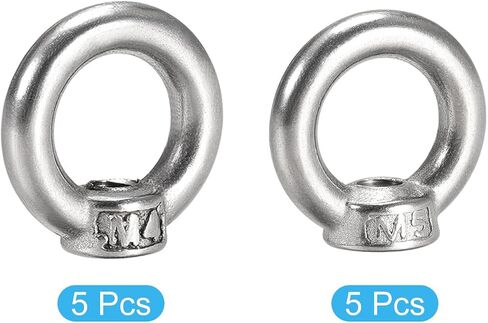 MECCANIXITY Eye Nut Lifting M4 M5 Female Thread 304 Stainless Steel Machinery Lifting Ring Eye Bolt for Hanging in Saudi Arabia
