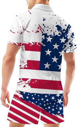 Men's Polo Shirt and Shorts Set Summer Casual Outfits Hawaiian Polo Suit for Men 2 Piece Short Set in Saudi Arabia