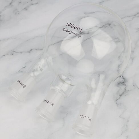Three Necks Round Bottom Flask RBF, Glass 3-Neck Boiling Flask with 24/40 Standard Taper Outer Joint, 1000 ml in Saudi Arabia
