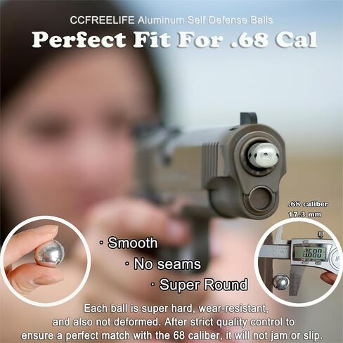 .68 Caliber Aluminum Balls for Byrna SD/LE and Umarex T4E HDR68/HDS68, Perfectly for Sefe Defense and Practice, 20 Counts, 7.3g per Ball in Saudi Arabia