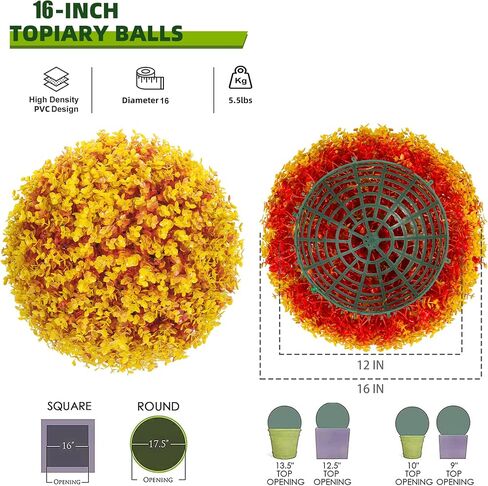 Two 16 Inch Artificial Plant Purple Topiary Ball, UV Resistant Anti-Fading Faux Boxwood Balls, Hanging Fake Plants Balls for Indoor Outdoor, Garden, Wedding Party Decor in Saudi Arabia
