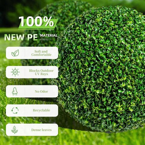 Two 16 Inch Artificial Plant Purple Topiary Ball, UV Resistant Anti-Fading Faux Boxwood Balls, Hanging Fake Plants Balls for Indoor Outdoor, Garden, Wedding Party Decor in Saudi Arabia