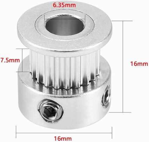 uxcell Aluminum 20 Teeth 8mm Bore 2mm Pitch Timing Belt Pulley in Kuwait