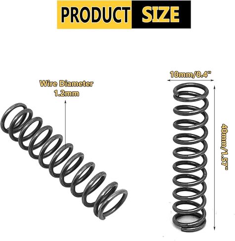 10pcs Compression Spring,Steel Mechanical Compression Springs for Shop and Home Repairs,10mm OD,1.2mm Wire Diameter,40mm/1.57" Length in Saudi Arabia