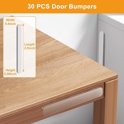 Door Slam Stopper Preventer 30PCS, Anti Door Slam, Door Silencers Bumpers for Slamming, Clear Cabinet Door Bumpers, Rubber Bumpers Self Adhesive 2.5x0.4x0.08 inches in Saudi Arabia