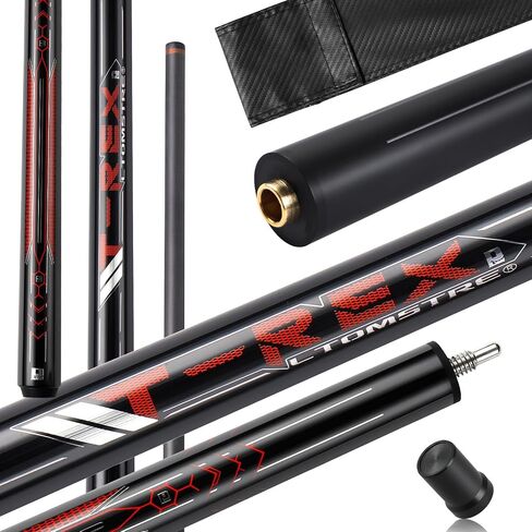 Little Monster Carbon Fiber Pool Cue - 3 Pieces Break Jump Cue Pool Stick, Technology Low Deflection Billiard Pool Cue Stick 12.9mm Tip with PU Leather Bag in Saudi Arabia